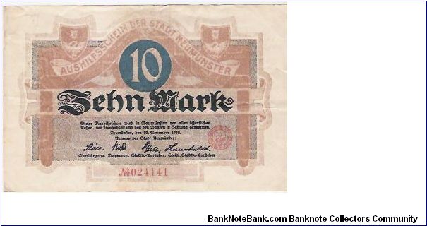 10 MARK

No  024141

12.11.1918 Banknote