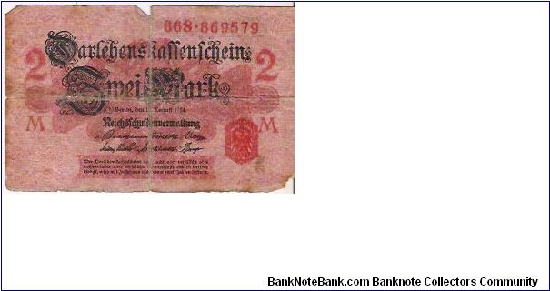 2 MARK

668-869579

12.8.1914

P # 54 Banknote