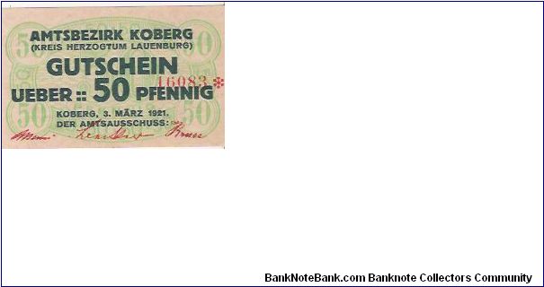 50 PFENNIG

16083*

3.3.1921 Banknote