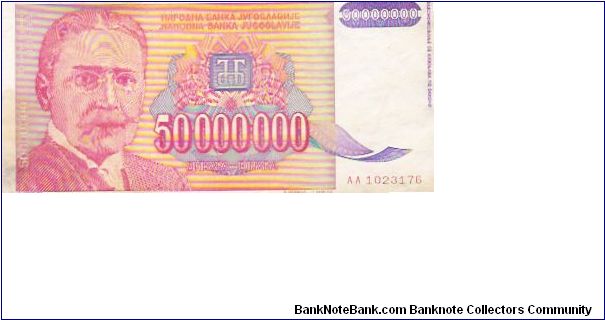 50,000,000 DINARA

AA 1023176

P # 133 Banknote