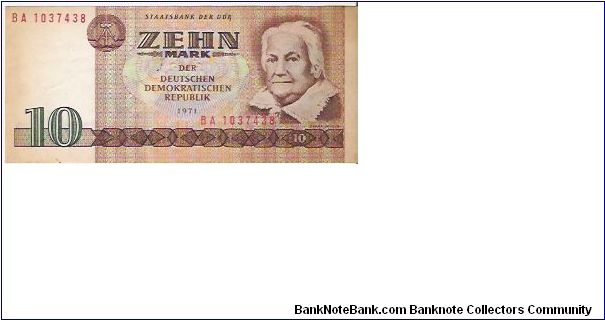 10 MARK

BA 1037438

P # 28 B Banknote