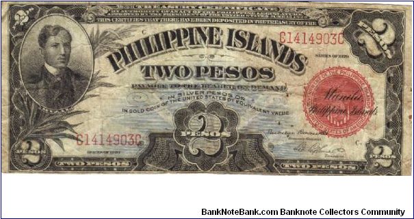 PI-74a Philippine Islands 2 Pesos note. Banknote