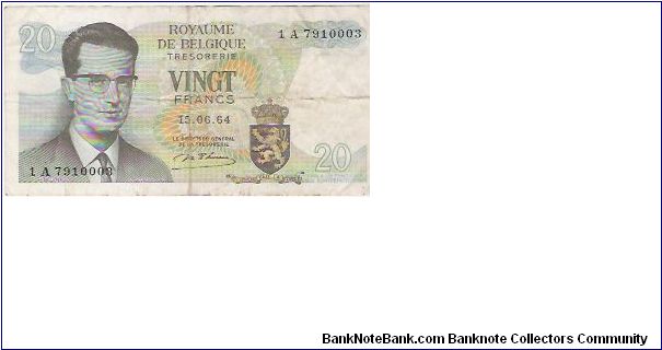 20 FRANCS

1 A 7910008

15.06.1964

P # 138 Banknote