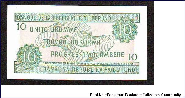 Banknote from Burundi year 1981