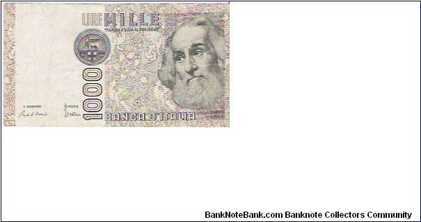 1000 LIRE

PB 397178 D

6.1.1982

P # 109 A Banknote