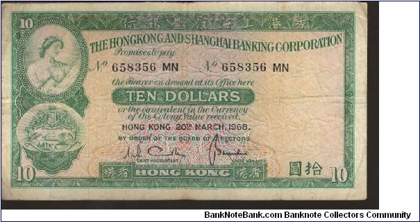 P 182
10 Dollars

20.3.1968 Banknote