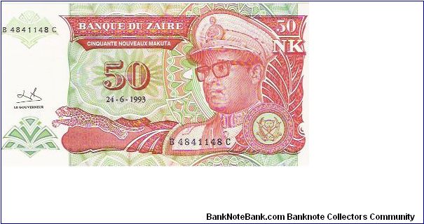 50 NOUVEAU MAKUTA

B 4841148 C

24.6.1993

P # 51 Banknote