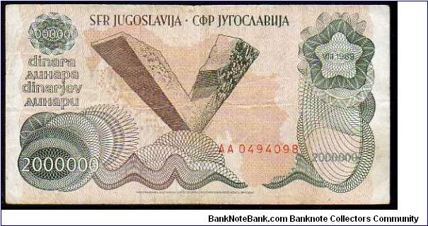 Banknote from Yugoslavia year 1989