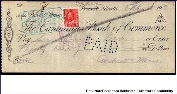 *CHEQUE*
__

31 Dollars__

Pk NL__
Cadogan/Alberta__

The Canadian Bank of Commerce Banknote