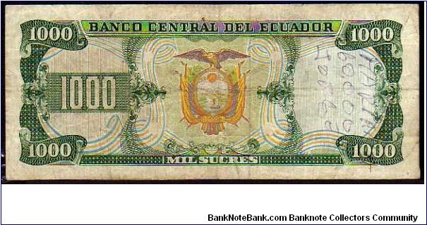 Banknote from Ecuador year 1986