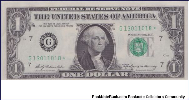 1969 A $1 CHICAGO FRN   **STAR** NOTE


#5 OF 5 CONSECUTIVE Banknote