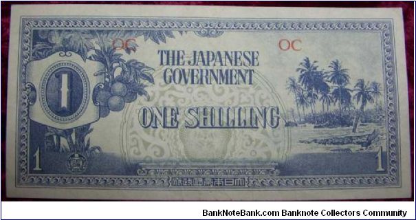 Japanese Invasion Money, Oceania. 1 shilling. Banknote