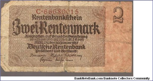 P174
2 Rentenmark Banknote