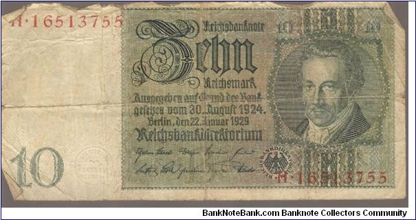 P180
10 reichsmark Banknote