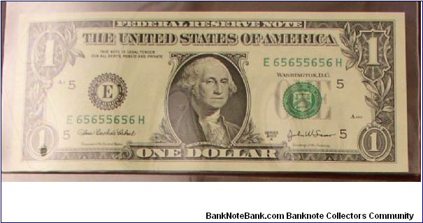 Binary Repeater E65655656H 2003A Banknote