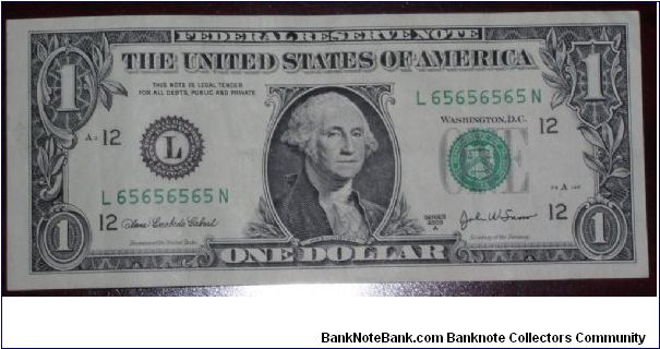 Super Repeater L65656565N 2003A Banknote