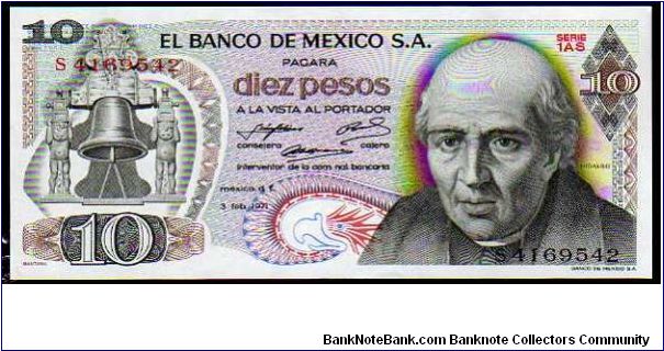 10 Pesos __
Pk 63__

03-02-1971
 Banknote