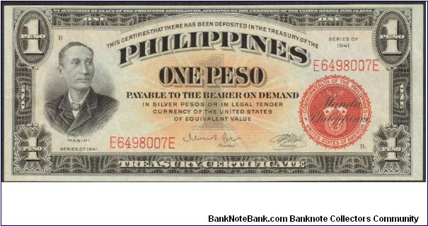 p89c 1941 1 Peso Naval Aviator note Banknote