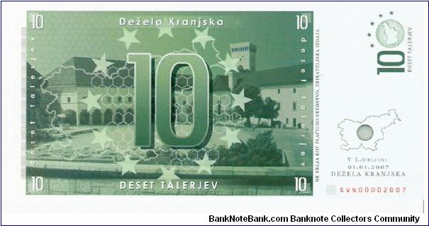 Banknote from Slovenia year 2007