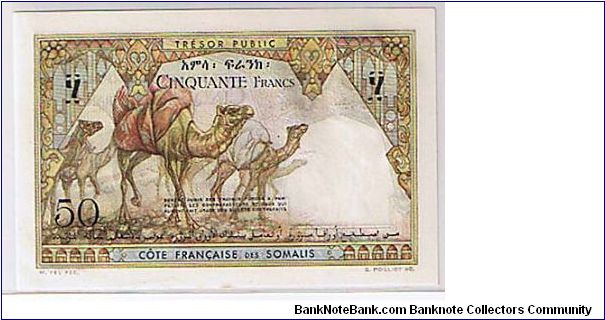 Banknote from Djibouti year 1952