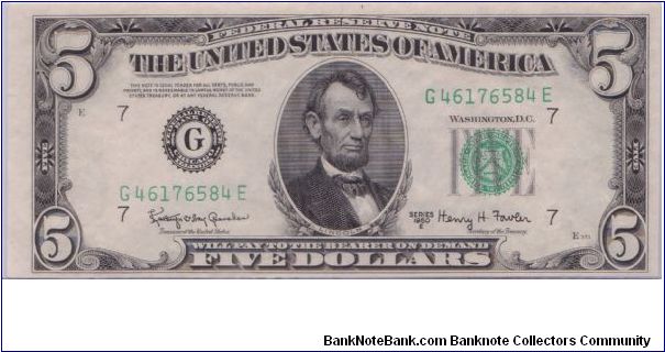 1950 E $5 CHICAGO FRN

**KEY NOTE** Banknote