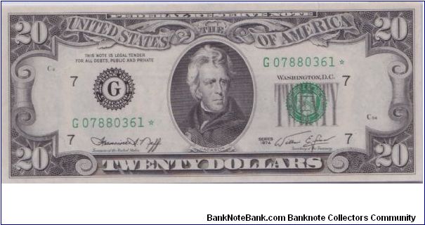 1974 $20 CHICAGO FRN

**STAR NOTE** Banknote