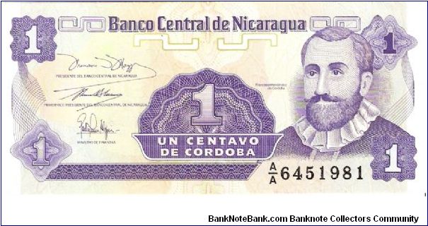 1 centavo; 1991 Banknote