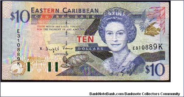 *EASTERN CARIBBEAN STATES*
__

10 Dollars__

Pk 32 k__

Suffix -K-
 Banknote