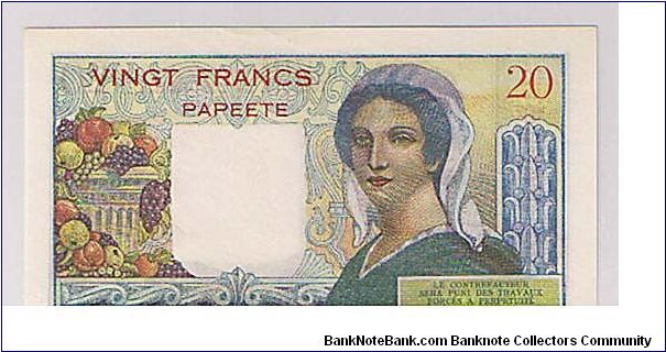Banknote from French Polynesia year 1958