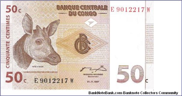 50 centimes; November 1, 1997 Banknote