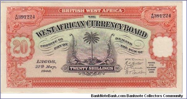 Banknote from British West Africa year 1948