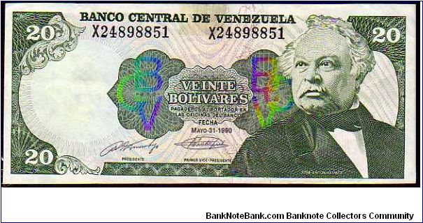 20 Bolivares__
Pk 63__

Replacement
Series -X-__

31-03-1990
 Banknote