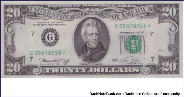 1974 $20 CHICAGO FRN

**STAR NOTE** Banknote