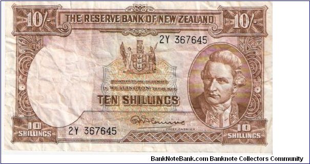 10 shillings; 1956-1967 Banknote