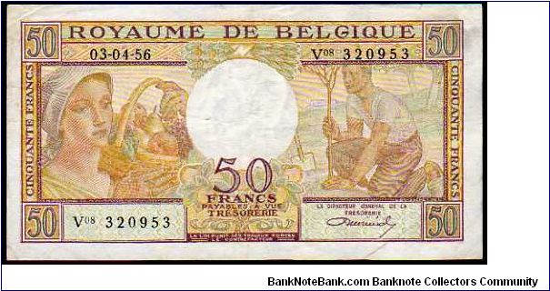50 Francs__

Pk 133 b__

03-April-1956
 Banknote