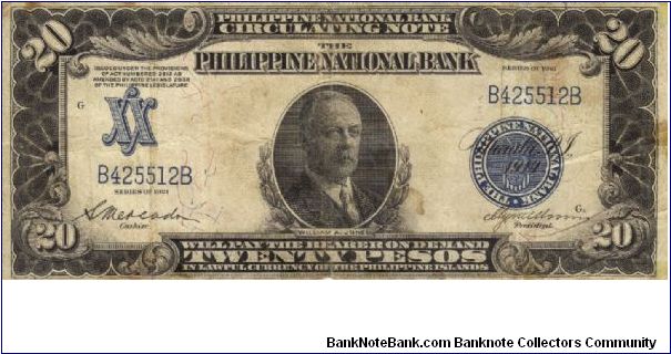 PI-55 RARE Philippine National Bank 20 Pesos Circulating Note. Banknote