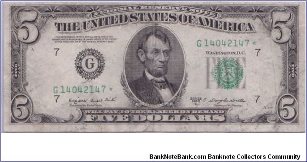 1950 C $5 CHICAGO FRN

**STAR NOTE** Banknote