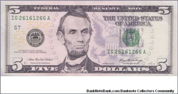 2006 $5 CHICAGO FRN

**COLORIZED**

**TRINARY NOTE** Banknote