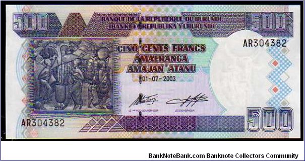 500 Francs__

Pk 38 c__

01-July-2003
 Banknote