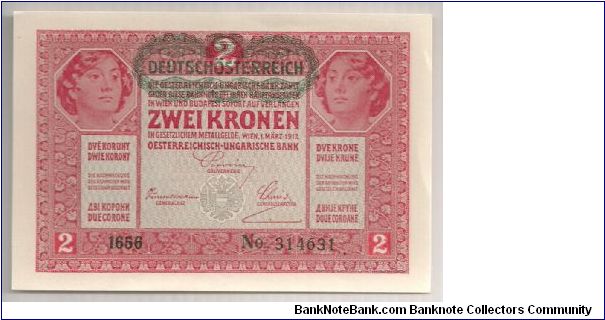 Austria 2 Kronen 1917 P21. Banknote