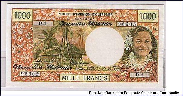 FRENCH POLYNESIA
1000 FRANCES
NEW HEBRIDES Banknote