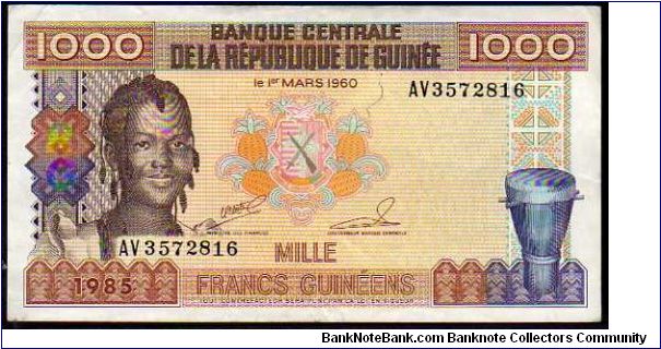 1000 Francs__

Pk 32 a__

L.01-March-1960
 Banknote