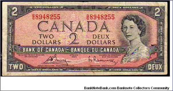 2 Dollars__

pk# 76 c__

Sign. Bouey-Rasminsky__

Range 1972-1973
 Banknote