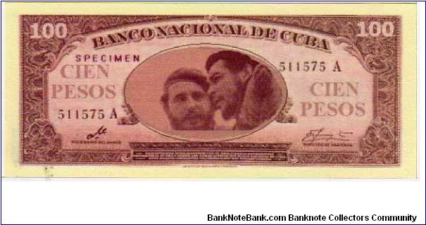 *CUBA*__100 Pesos__

pk# NL__

Specimen__

Never Issue
 Banknote