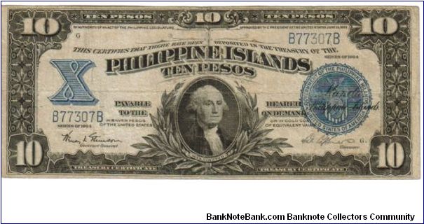 1924 10 Pesos VF+ (PNB- Circulating Note)
SN:B77307B Banknote