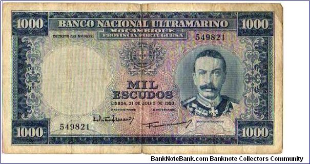 1000 Escudos__
pk# 105 a__
31-July-1953
 Banknote