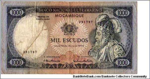 1000 Escudos__

pk# 112 f__

16-May-1972
 Banknote