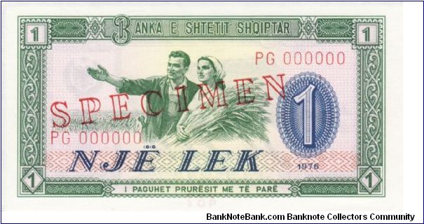 1 Leke P40s1 Specimen Banknote
