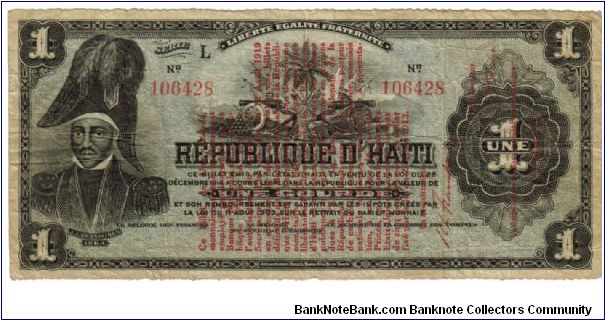L.1919 1 Gourde VF(Haiti) Banknote