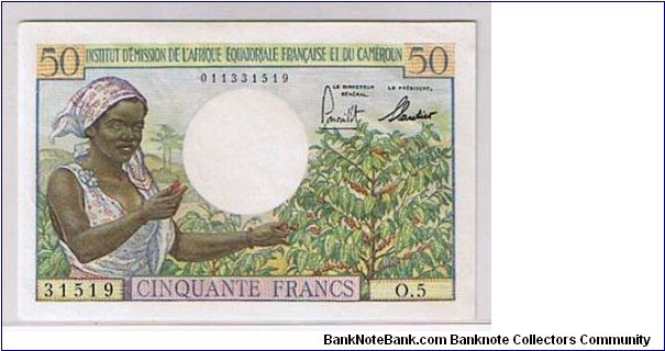FRENCH EQUATORIAL AFRICA 50 FRANCS Banknote
